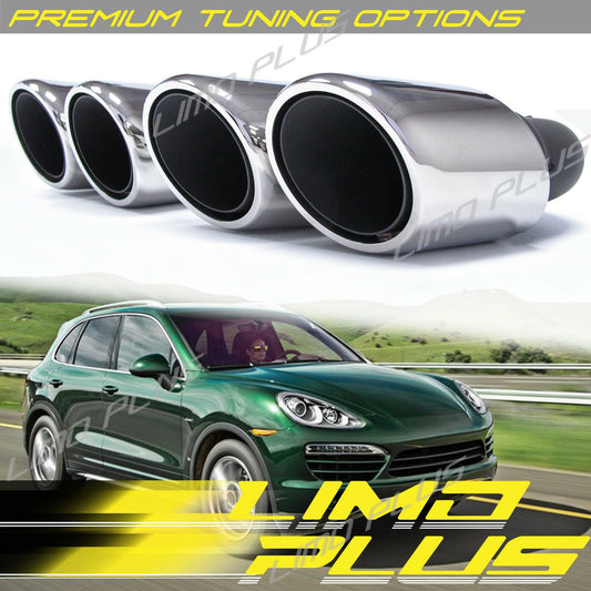 Chrome-plated rear muffler exhaust tips for Porsche for Cayenne 92A 958 V8 2011-2014 Q
