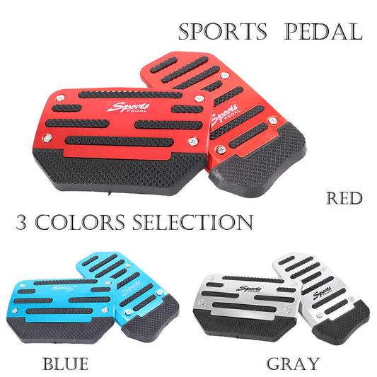 Manual Brake Pedals Footrests Sport Foot Pedals Aluminum Anti-slip Red Auto Q