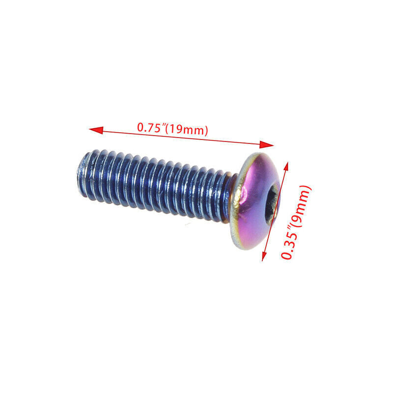 8x Racing Car Steering Wheel Screw Bolts, Tapered M5×0.8, 19mm Length, Burning Titanium n