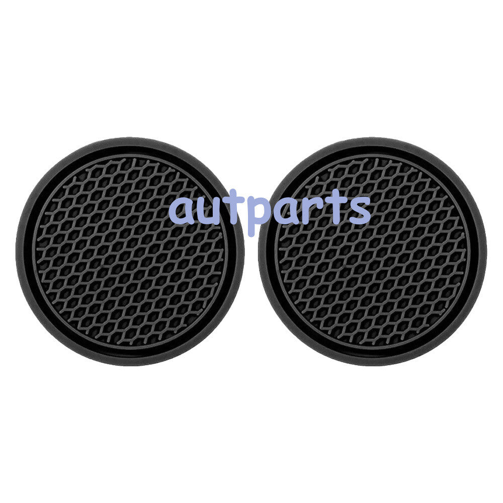 2x Car Cup Holder Anti Slip Insert Coasters Pad Mat Black Car Interior Accessori