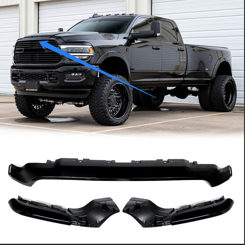 Fit 2019-2024 for Ram 2500 3500 4500 Gloss Black Front Upper Grille Molding Trim