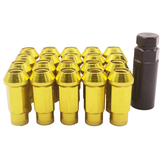Gold Racing Auto V48 LUG NUTS STEEL 20PCS 12X1.5 OPEN END EXTENDED TUNER 48MM KE n