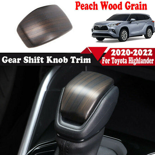 for Toyota Highlander 2020-22 Peach Wood Grain Inner Gear Shift Knob Cover Trim