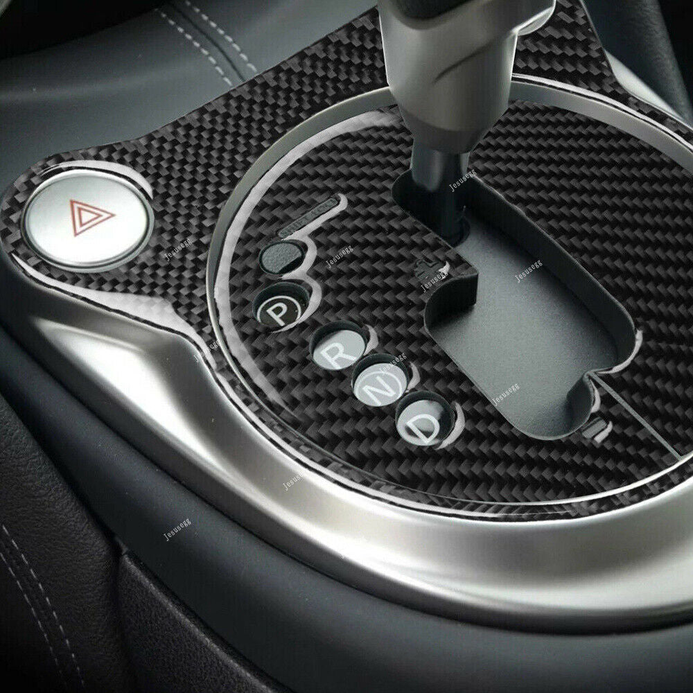2psc for Nissan 370Z 09-20 Carbon Fiber Manual Gear Shift Panel Cover Trim Cover
