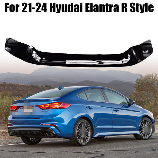 R Style Highkic Duckbill Rear Boiler Trunk Wing Black Suitable for 21-24 Hyudai for Elantra Q