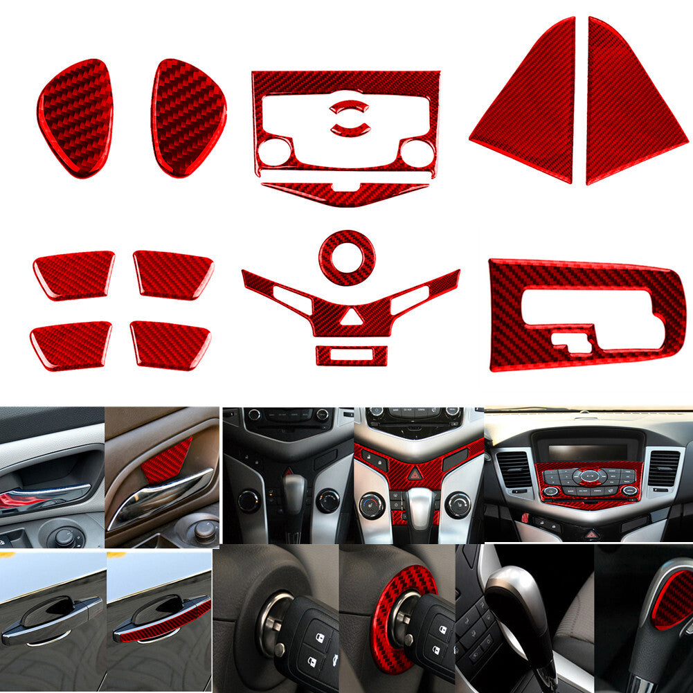2Pcs Carbon Fiber Side Door Handle Cover Trim For 6 F12 F13 2011-2018 v
