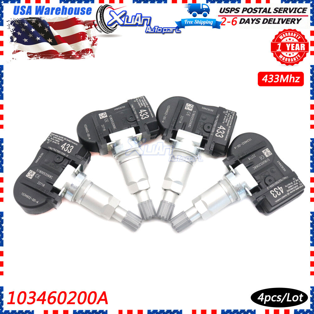 4-piece tire pressure sensor (TPMS) kit, brand new 103460200A, for Model 3 SX 433MHz. v