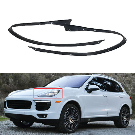 2X for Porsche for Cayenne 2011-2014 Headlight Decorative Strip Rubber Sealing Trim