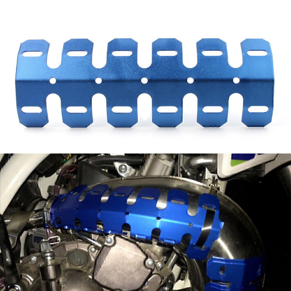 Motorcycle Exhaust Muffler Pipe Heat Shield Cover Heel Guard For Dirt Bike Blue Q