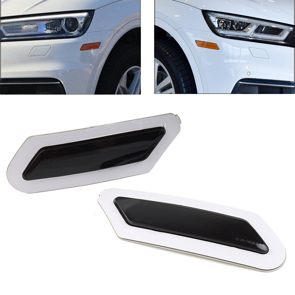 Black Front Bumper Reflector Indicator Turn Signal Light for Audi Q5 SQ5 18-20