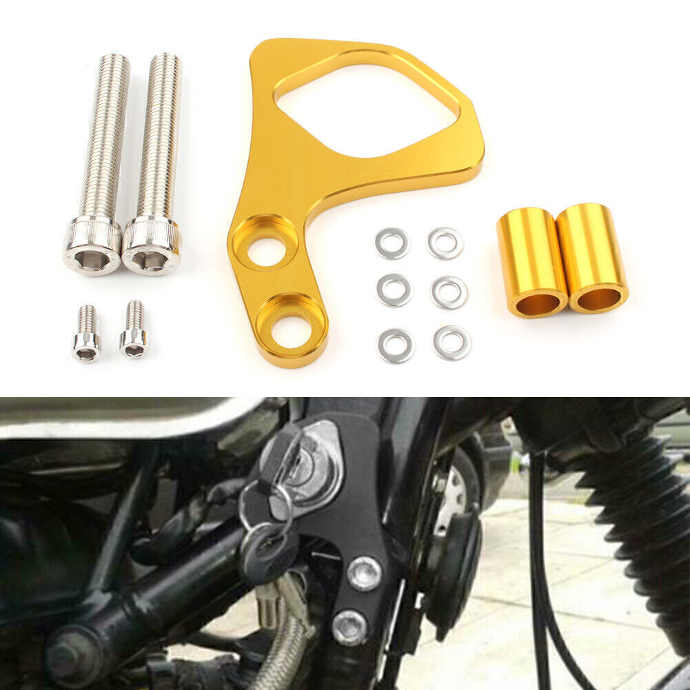 For SE/Scrambler/Thruxton 2001-2015 Gold CNC Ignition Key Relocation Bracket
