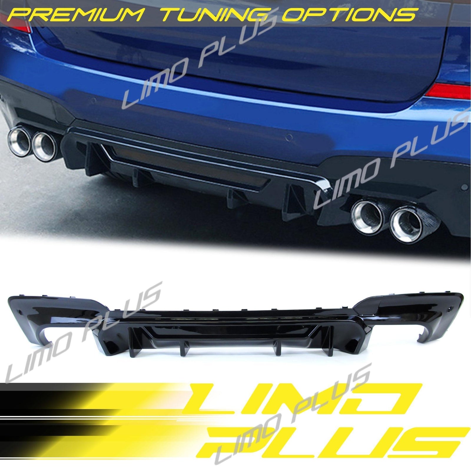 Gloss Black Rear Diffuser for 2018-2021 for BMW G01, X3 M40i, M-Sport Rear Split Q
