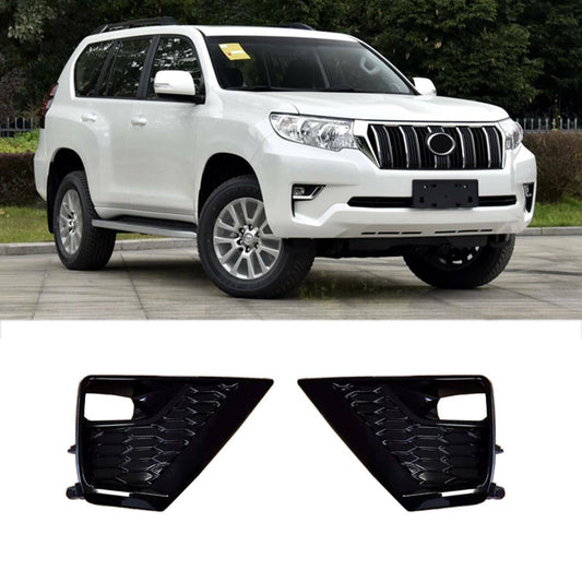 for Toyota Prado 2018-2021 Gloss Black Front Bumper Fog Light Lamp Cover Trim 2x