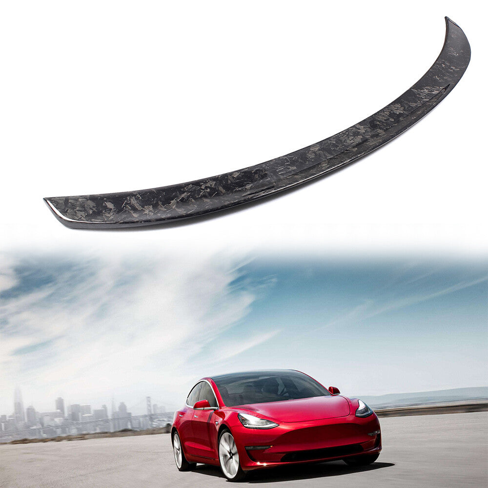Forged Carbon Fiber Rear Spoiler Wing Fit For 18-23 for Tesla Model 3 Performance