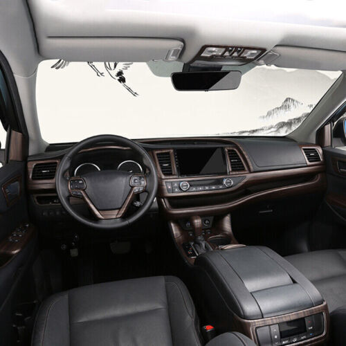 Wood Grain for Toyota Highlander Central Console Dashboard Strip 2014-2019 Trim