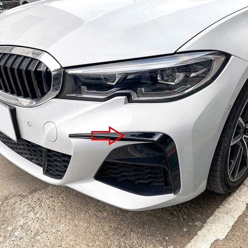 For 2020-2022 3 Sedan M Sport Glossy Black Front Bumper Wind Knife n