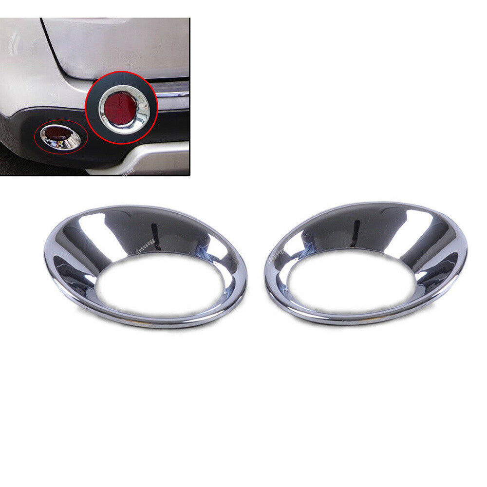 Pair Rear Fog Lights Lamp Frame Cover Molding Trim Fit 2007-2012 for Nissan Qashqai