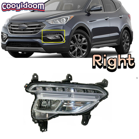 Right front fog light daytime running light applicable to 2016-2018 for Hyundai Santa Fe Sport.