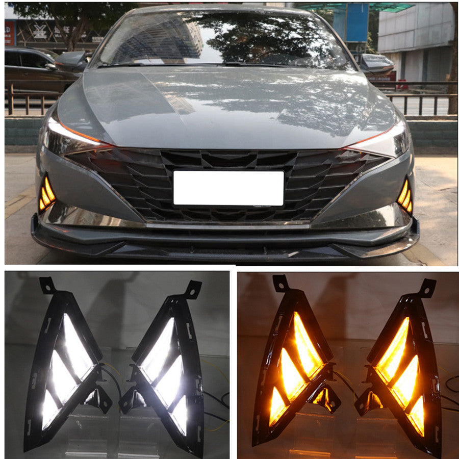 for Hyundai for Elantra 2021-2022 DRL LED Daytime Running Lights Bumper Fog Lamp 2x