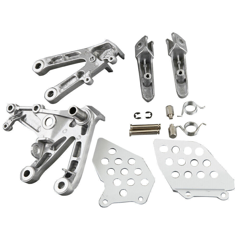 for HONDA CBR 600RR 2007-2011 Grey Rider Front Footpegs Footrests Brackets