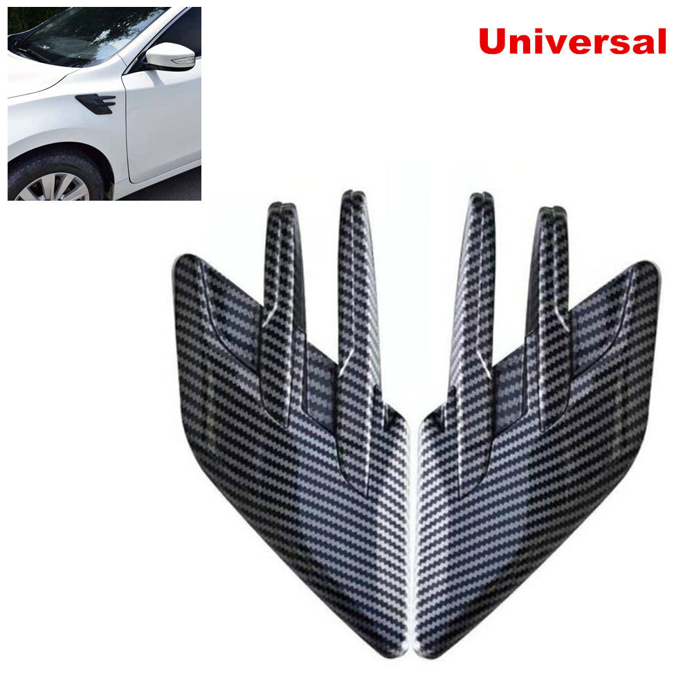 2-Piece Universal Carbon Fiber Colored Side Vent Car Airflow Fender Grille Trim n
