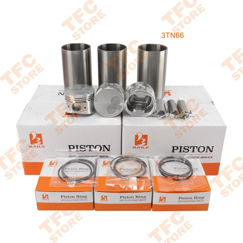 3TN66 Piston Kit Rings With Cylinder Liner STD For Yanmar Engine 3 Cylinders
