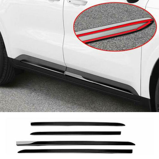 for Kia Carnival 2022-2023 bright black Car Body Door Side Molding Sill Guard 4X