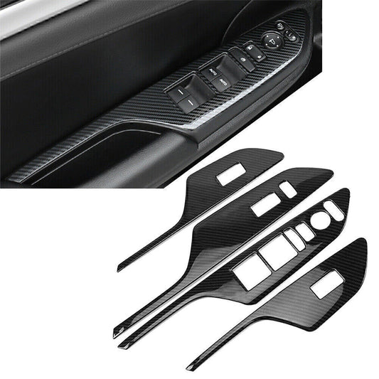 Carbon Fiber Steel Window Lift Panel Switch Trim for HONDA for Civic 10th 2016-2020