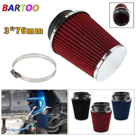 3 76mm High Flow Inlet Dry Air Filter Cold Air Intake Cone Replacement Q