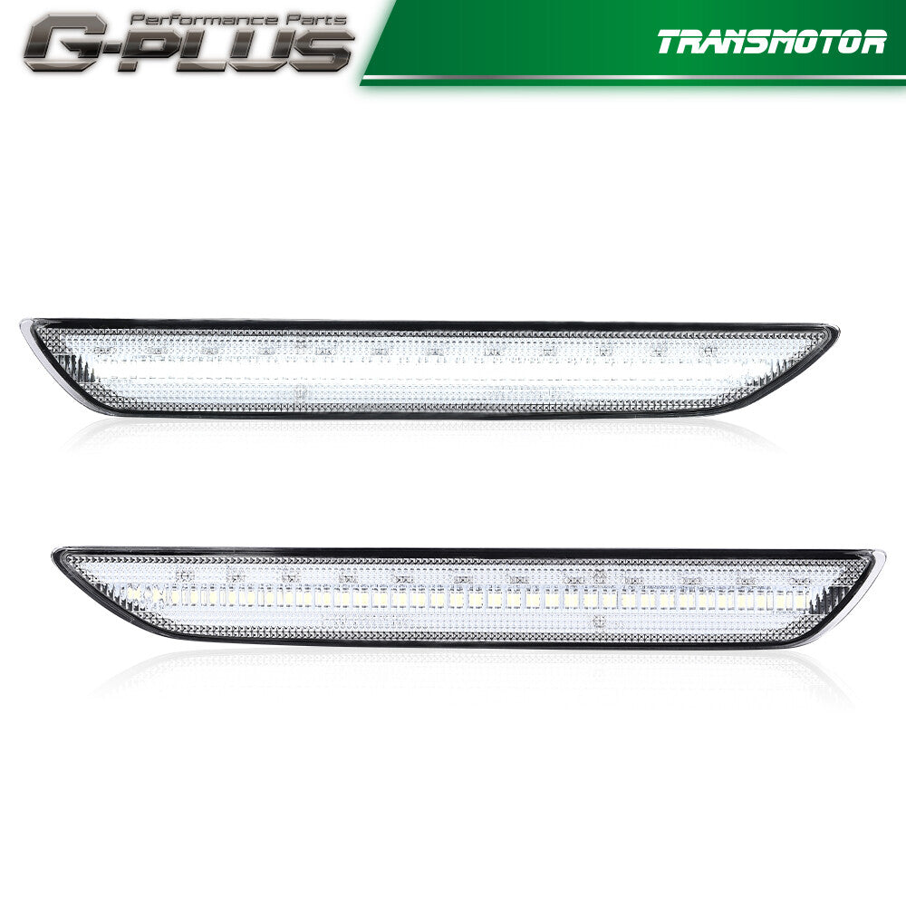 Fits 2015 - 2022 for Mustang LED Rear Side Marker Lights Clear Left + Right - v