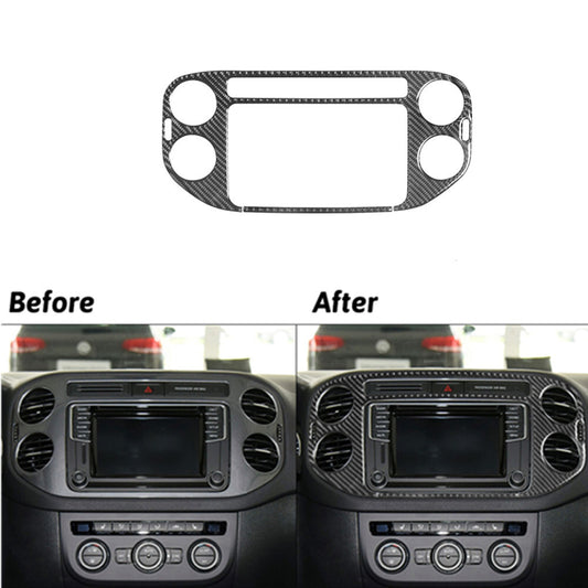 Carbon Fiber Center Control Vent Outer Frame Trim for Volkswagen for Tiguan 2013-17
