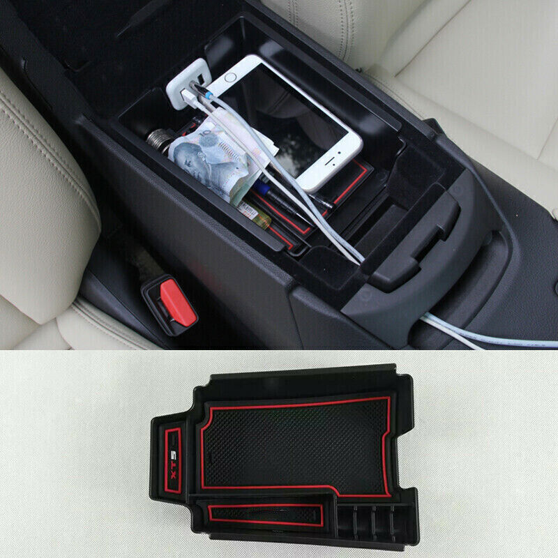 1X RedBlack Console Armrest Storage Box Holder Trim for Cadillac XT5 2017-2019
