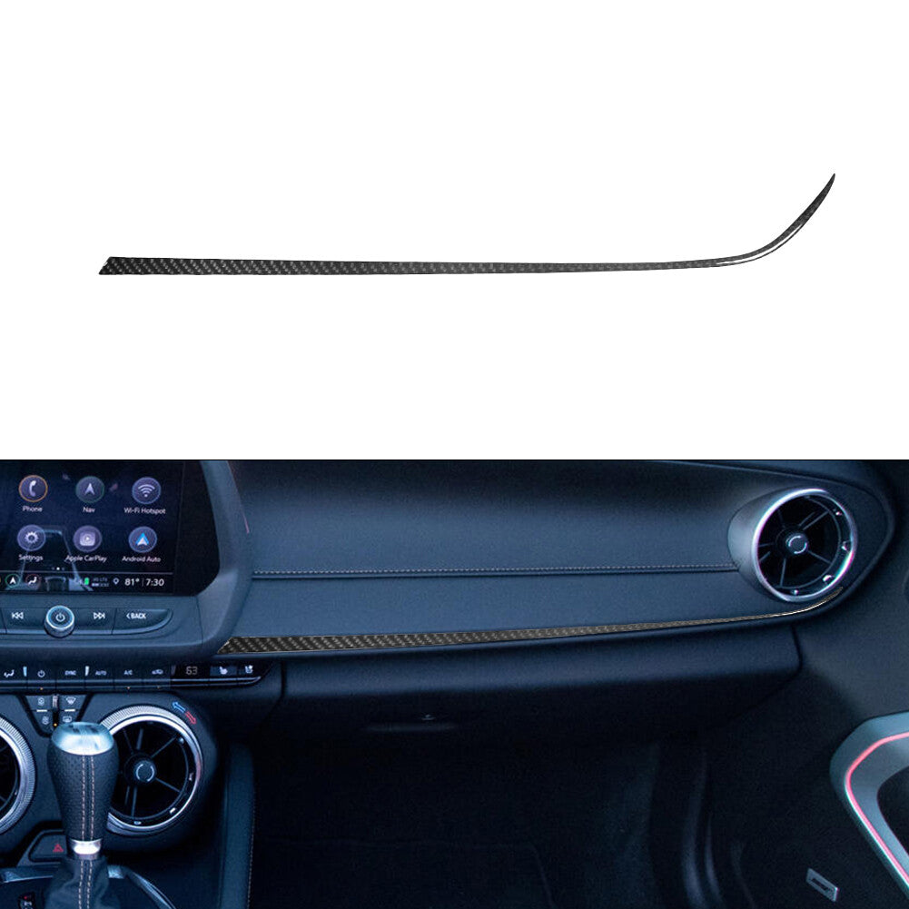 Dashboard Lower Trim Strip Cover Carbon Fiber for Chevrolet Camaro 2016-2018
