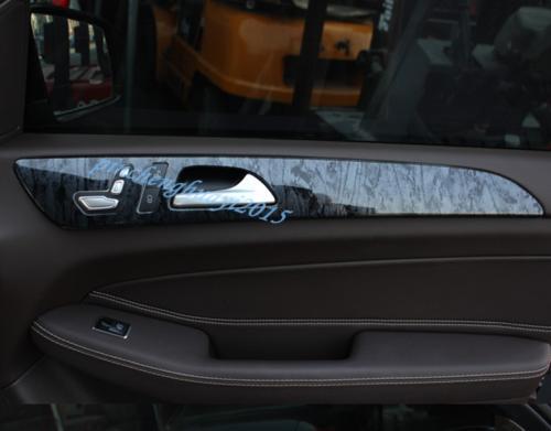 15-Piece Black Wood Grain Car Interior Kit Protective Covers for Mercedes-Benz ML 12-16