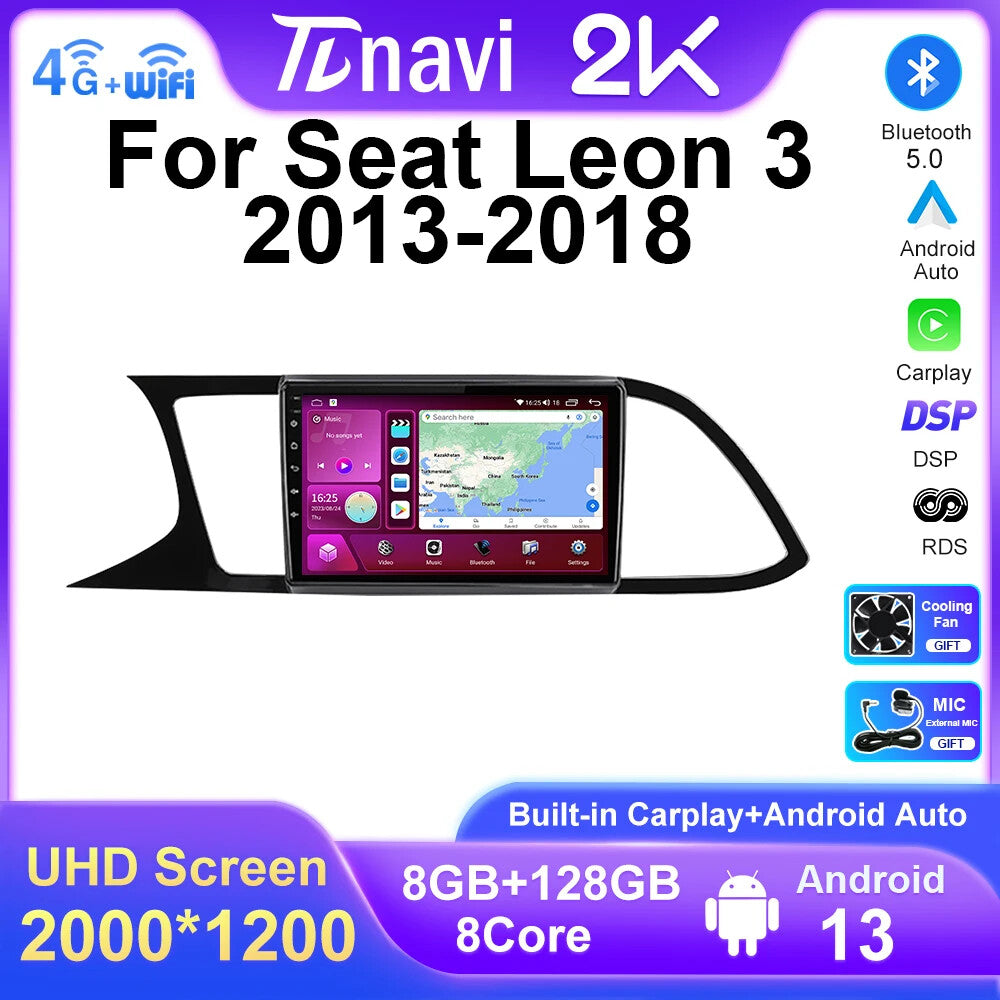 Car Radio for Seat Leon 3 MK3 2013-2018 Android Carplay Video Player GPS Screen