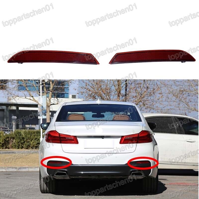1Pair Rear Bumper Reflector Reflex Lights for BMW 5 Series G38 M Sport 2018-2020 Q