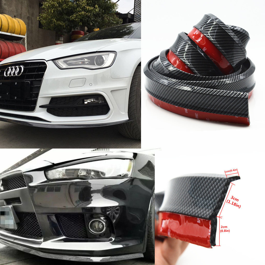 Car Front Bumper Carbon Fiber Pad Spoiler Lip Splitter Chin Protector Rubber Mat