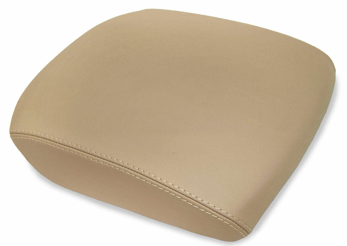 Suitable for Honda Pilot 2009-2015, PU leather armrest center console cover with beige trim.