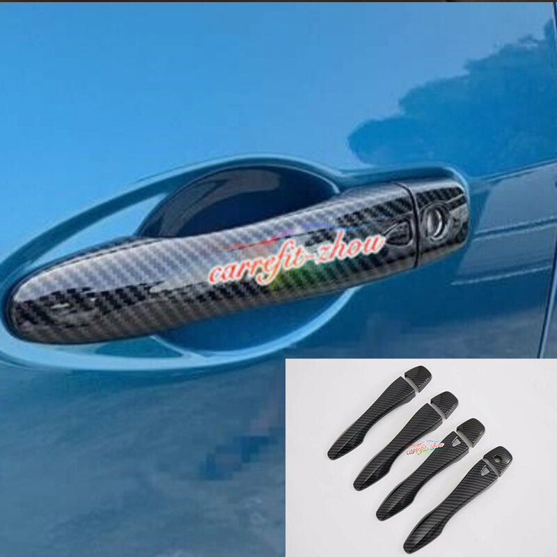 for Nissan Versa 2020~2022 Carbon Fiber ABS Car External Door Handle Cover Trim