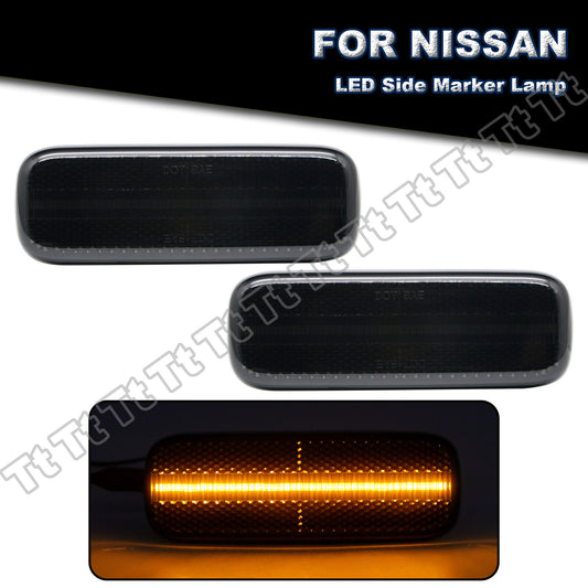 Smoked LED Front Side Marker Lights for 93-97 Altima 1989 - 1994 240SX S13- v