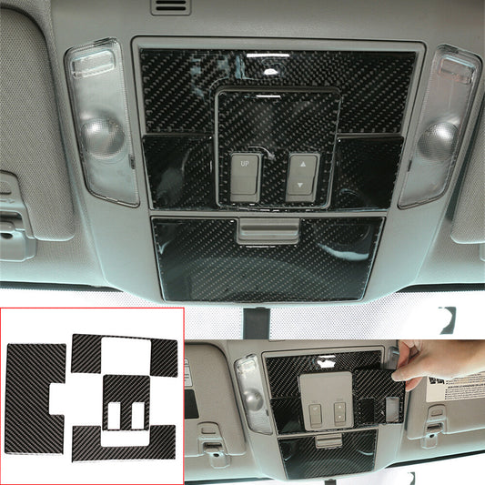 4¡Á Carbon Fiber Front Reading Light Lamp Panel Cover for T@yota Tundr@ 2014-2021