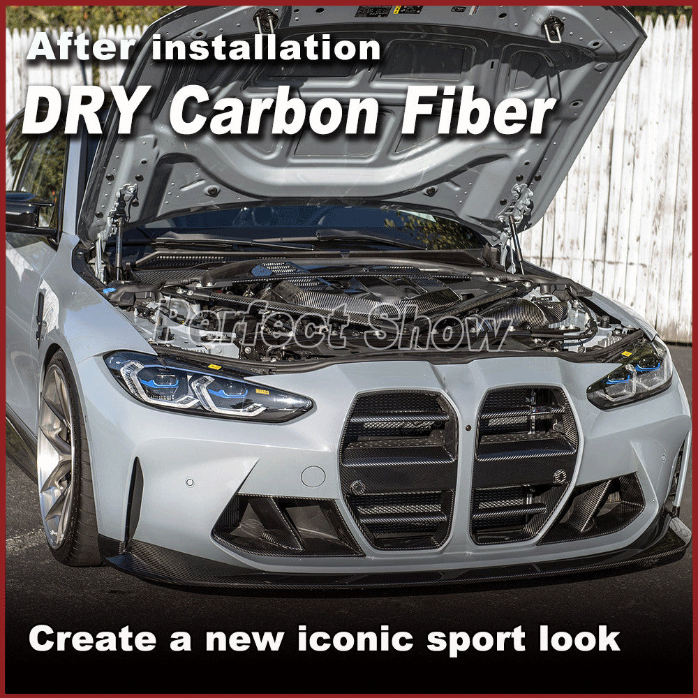 for BMW M3 G80 M4 G82 G83 2021-2023 DRY CARBON FIBER Front Bumper Grille Grill