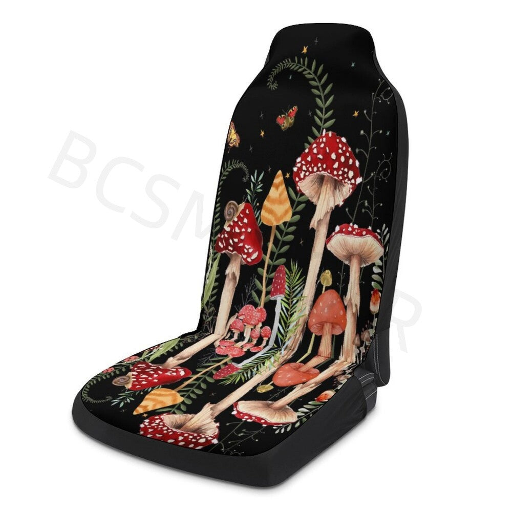 Front Row Car for Seat Covers Colorful Mushroom For High-Back Bucket Seats Protector Q