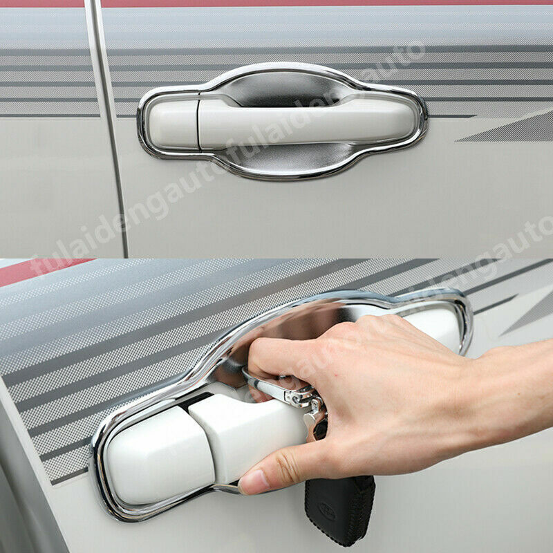 for Toyota for Land Cruiser LC200 2016-2021 Silver Outside Handle Bowl Cover Trims