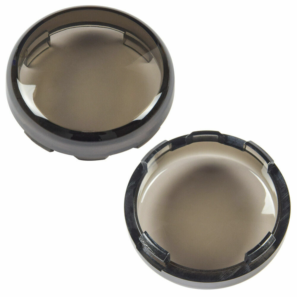 2Pcs Motorcycle Smoke Turn Signal Light Lens Cover Smoked for Harley Davidson Q
