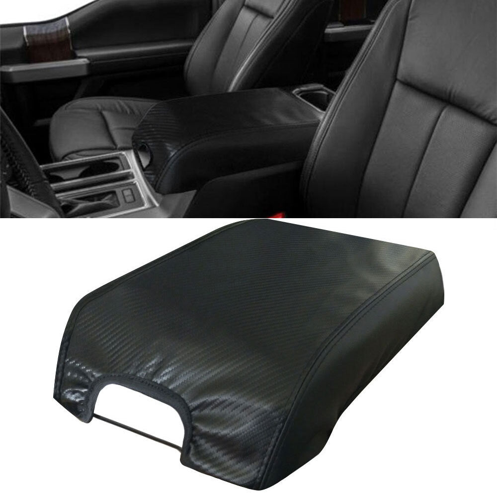 Carbon fiber Armpad center console armrest cover for F150 2015-2020 (leather) n