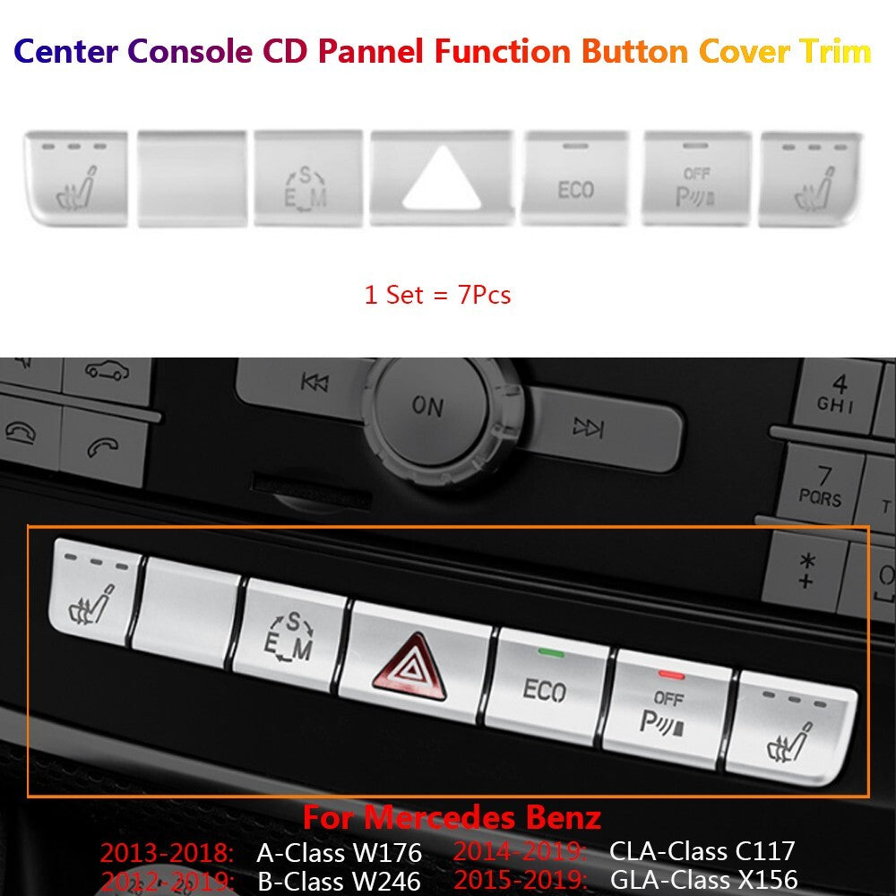for Mercedes-Benz W176 B W246 C117 GLA X156 CD Panel Function Switch Cover Trims