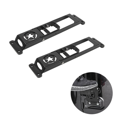 2pcs Door Hinge Side Step Foot Rest Pedal Peg Folding for 2018-2020 for Wrangler JL