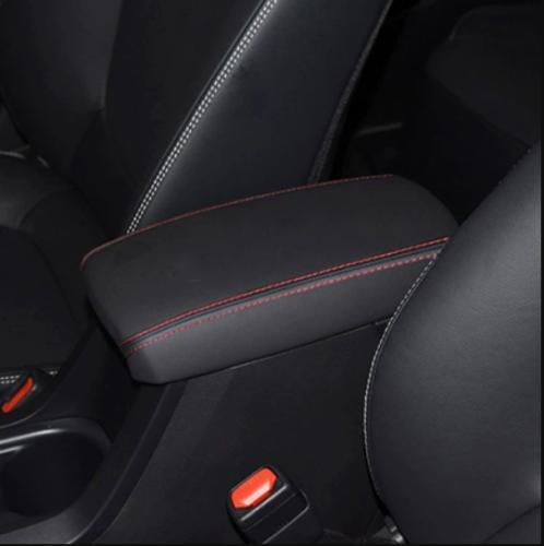 Black and red leather console armrest panel cover trim for Toyota for Corolla 2020 - 2024