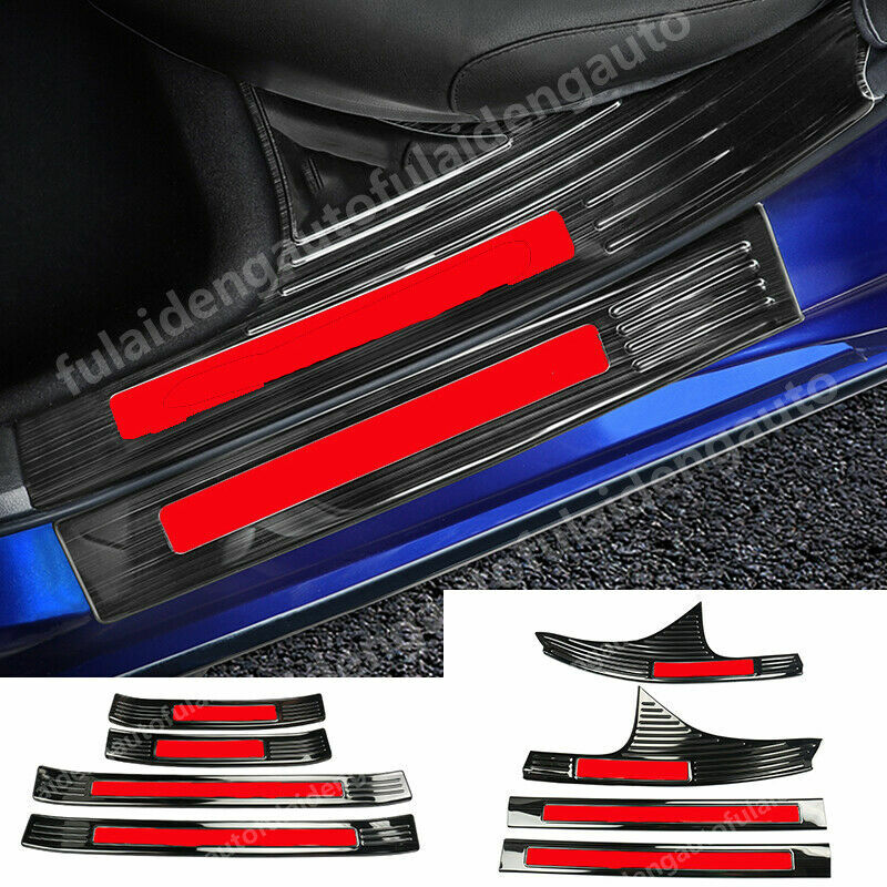 8P for Honda Accord 2018-2021 Black Inner Door Sill Plate Scuff Cover Guard trim